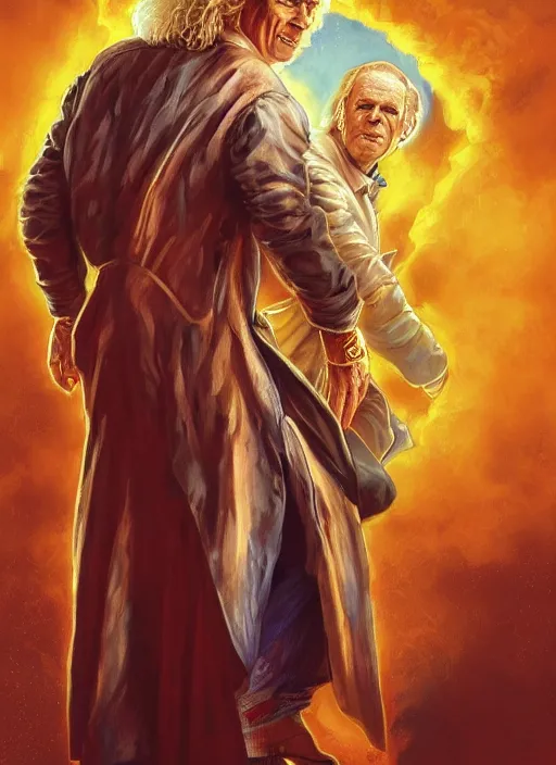 Prompt: formal portrait of charlton heston as doc brown from back to the future. digital art by eugene de blaas, ross tran, and nasreddine dinet, vibrant color scheme, intricately detailed, in the style of romanticism, cinematic, artstation, greg rutkowski