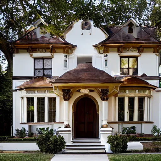 Image similar to stucco tudor with wood and tile white being mansion by mcalpine house, by jackson & leroy architects