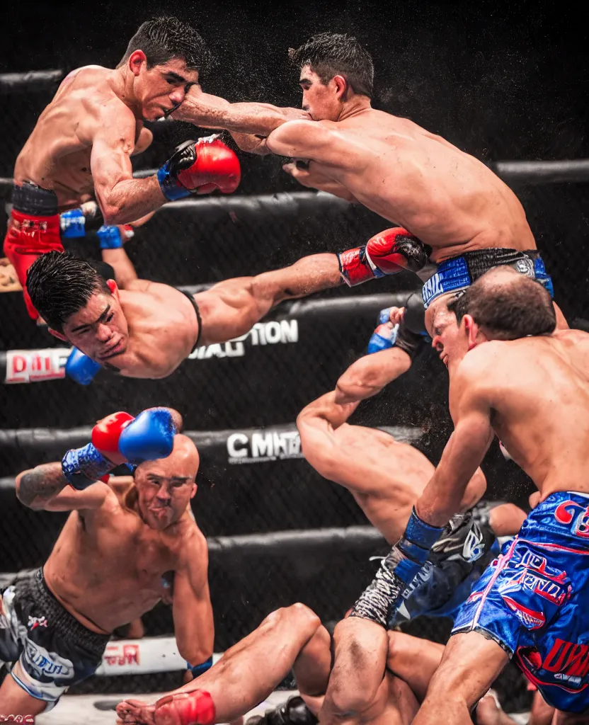 Image similar to chito vera knocks out dominick cruz via headkick, by annie leibovitz and steve mccurry, natural light, detailed face, canon eos c 3 0 0, ƒ 1. 8, 3 5 mm, 8 k, medium - format print