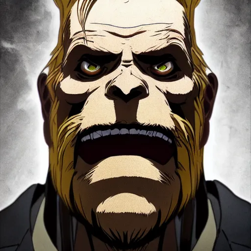 Prompt: Beast Titan from attack on Titan as a wise father figure, professional headshot, LinkedIn