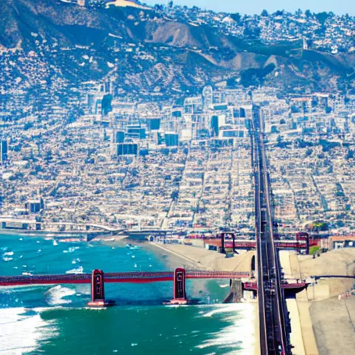 Image similar to view of Los Angeles from the Golden Gate bridge
