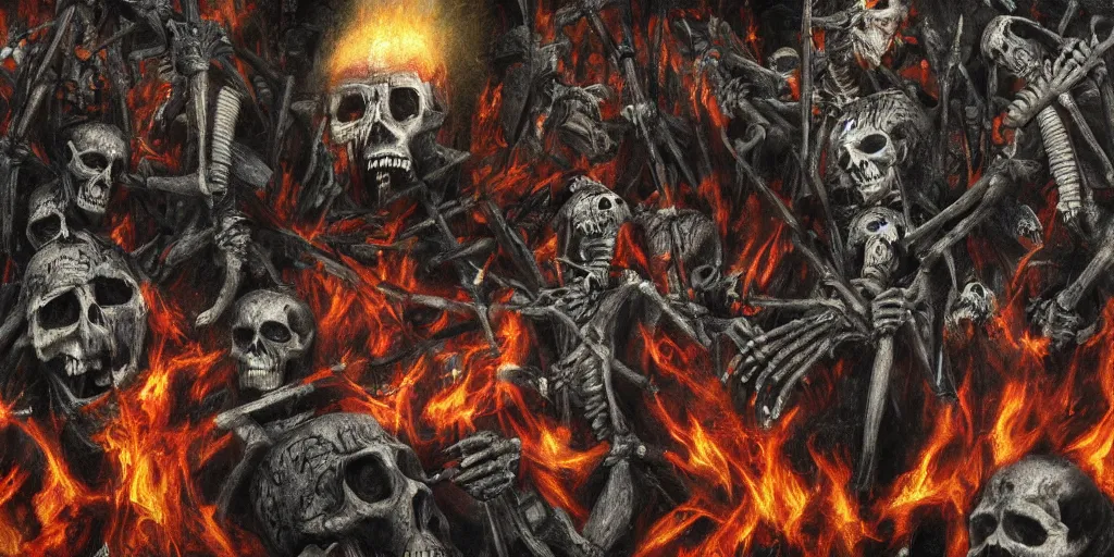 Image similar to dante's inferno painting biden, crows, skeletons, crosses, dark beauty, rotten gold, perfect faces, extremely detailed, cinema 4 d, unreal engine.