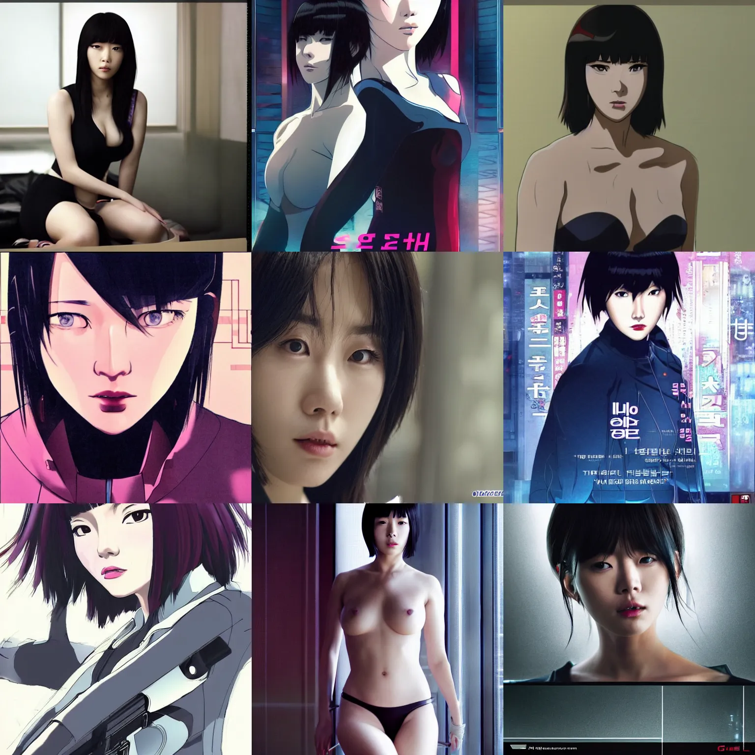 Prompt: lee jin - eun by ghost in the shell, rule of thirds, seductive look, beautiful