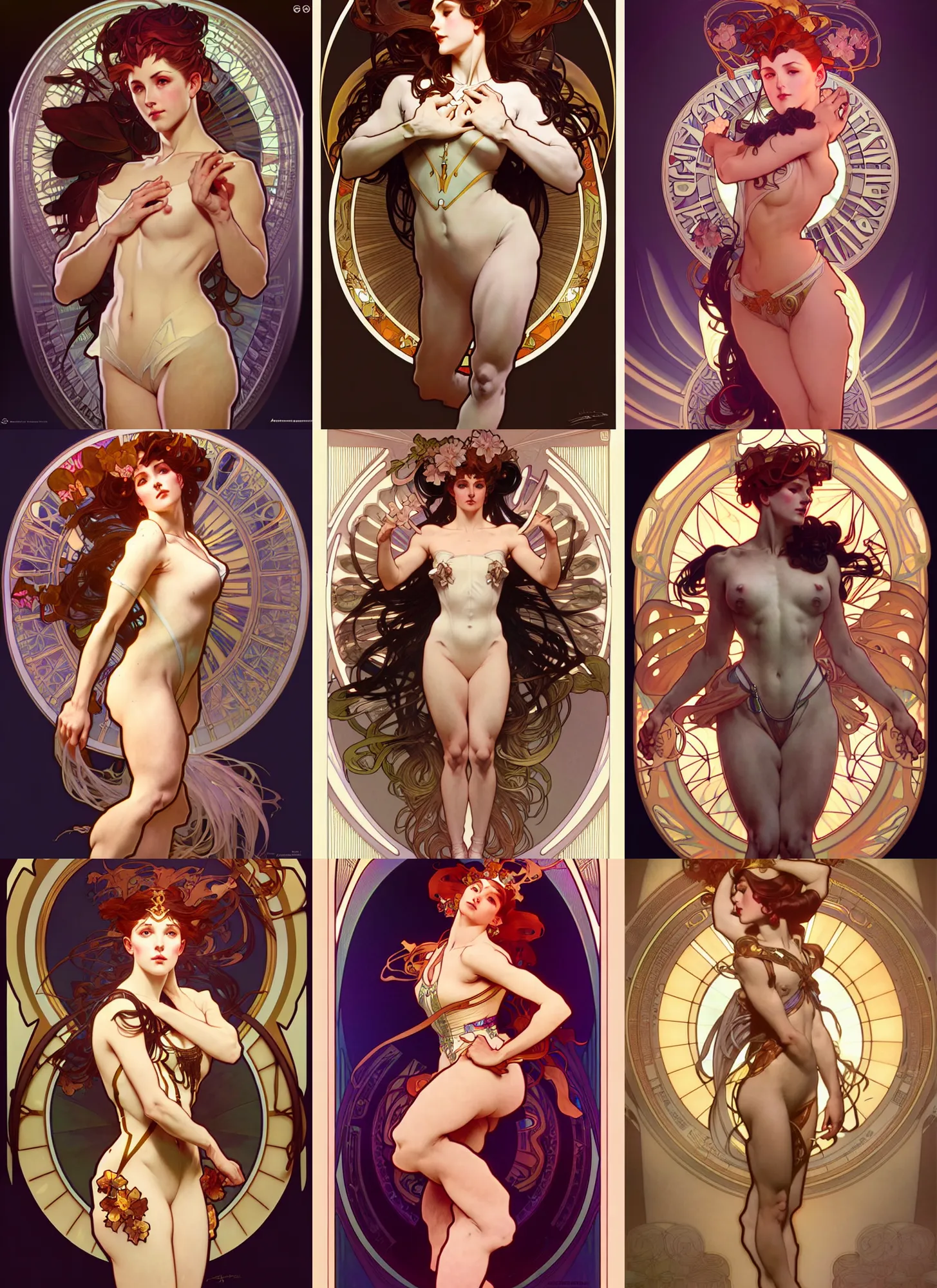 Image similar to digital concept art by artgerm and alphonse mucha. just one lonely namilia attctive showgirl!! full body!! contour light effect!! 8 k, stage light. octane render. sharp edge. ultra clear detailed