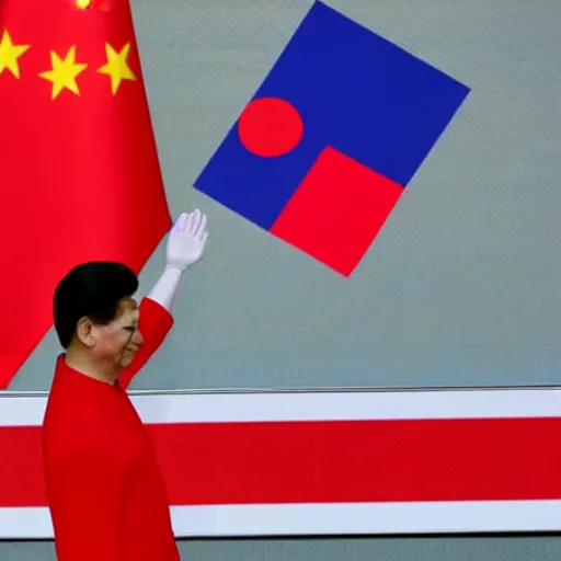Image similar to xi jinping waving taiwanese flag