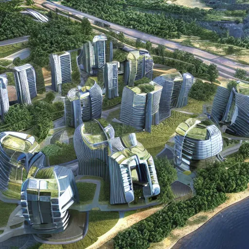 Image similar to futuristic buildings, city, in liberland