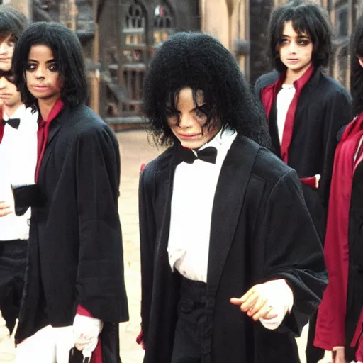 Prompt: michael jackson in hogwarts