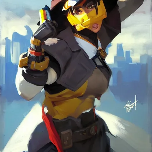 Prompt: greg manchess portrait painting of yuffi kisaragi as overwatch character, medium shot, asymmetrical, profile picture, organic painting, sunny day, matte painting, bold shapes, hard edges, street art, trending on artstation, by huang guangjian and gil elvgren and sachin teng