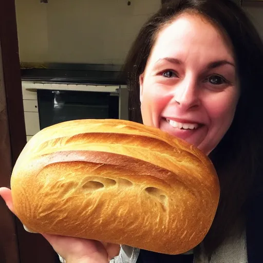 Image similar to a loaf of bread with jennifer loper face on