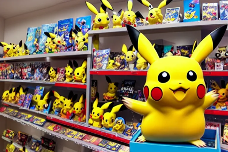 an animated store that sells pikachu toys Stable Diffusion OpenArt