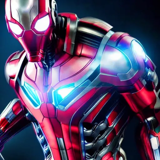 Image similar to still photo of marvel ultron, highly detailed, photorealistic portrait, bright studio setting, studio lighting, crisp quality and light reflections, unreal engine 5 quality render,