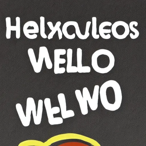 Image similar to text that says Hello World