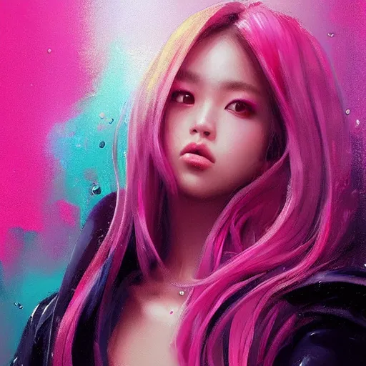 Image similar to “ a portrait of lisa from blackpink, rainy background, pink bright art masterpiece artstation. 8 k, sharp high quality artwork in style of jose daniel cabrera pena and greg rutkowski, concept art by tooth wu, hearthstone card game artwork. ”