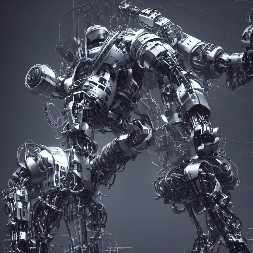 Image similar to aerial view of a robot constructing a big black man with long curly hair, 3d render, dim volumetric lighting, 8k octane beautifully detailed render, post-processing, extremely hyperdetailed, intricate futuristic mechanic parts, epic composition, cinematic lighting, trending on artstation