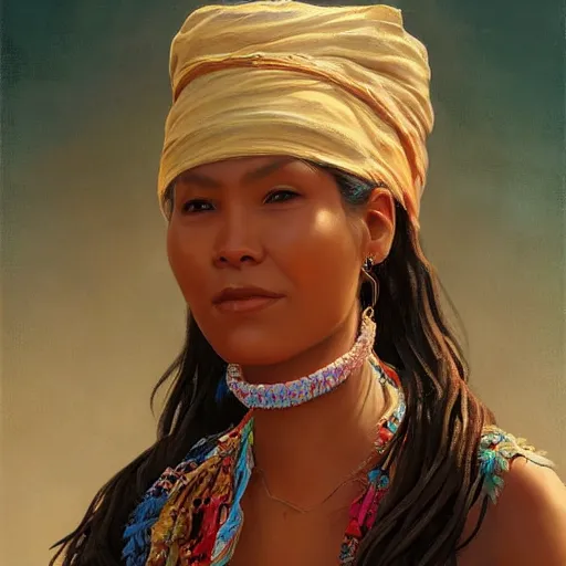 Image similar to portrait of an panamanian woman ( 3 5 ) from panama in 2 0 2 1, an oil painting by ross tran and thomas kincade