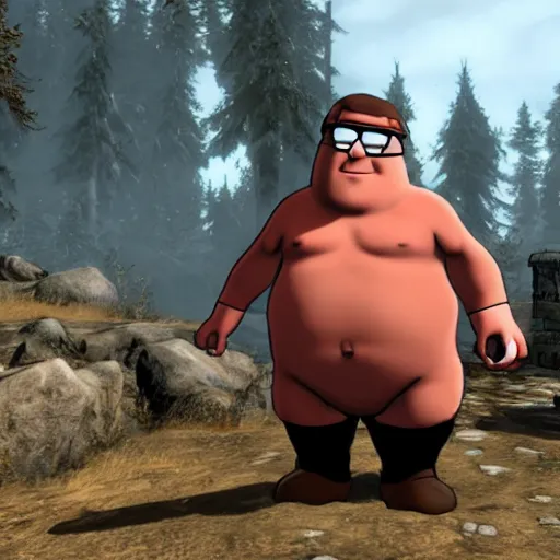Prompt: Peter Griffin in Skyrim