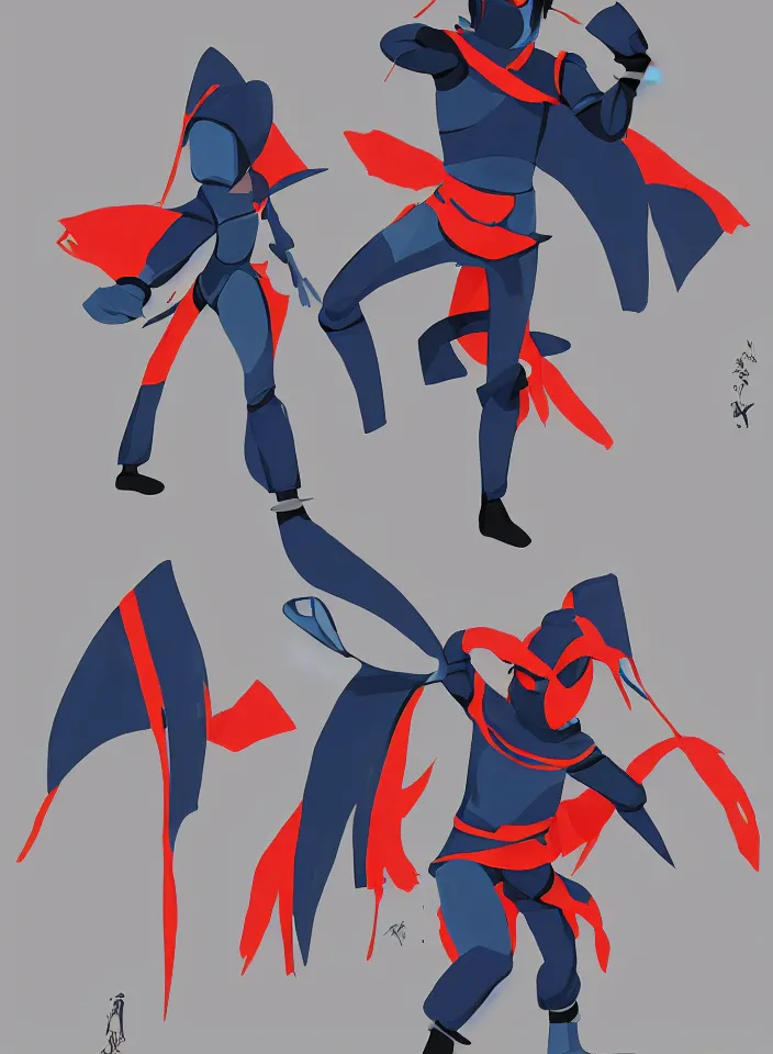 Image similar to digital painting of a ninja shaman, modern minimal outfit, in the style of syd mead, jeremy cowart, concept art in the style of megaman x zero