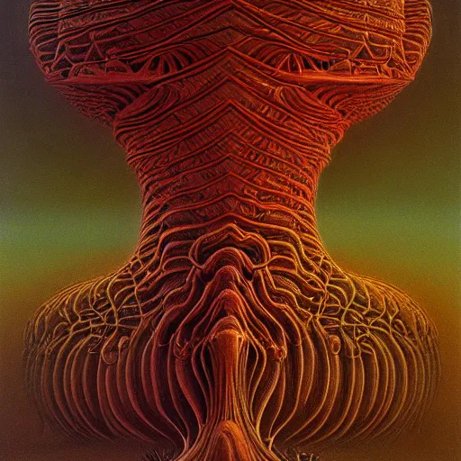 Prompt: Complex alien fractal structure, by Zdzisław Beksiński, trending on ArtStation