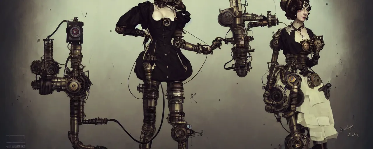 Image similar to duotone dark concept illustration 3 / 4 portrait of ada lovelace as steampunk cyborg. highly detailed mechanism cinematic lighting. golden ratio accidental renaissance. by sachin teng and sergey kolesov and ruan jia and heng z. graffiti art, scifi, fantasy, hyper detailed. octane render. concept art. trending on artstation