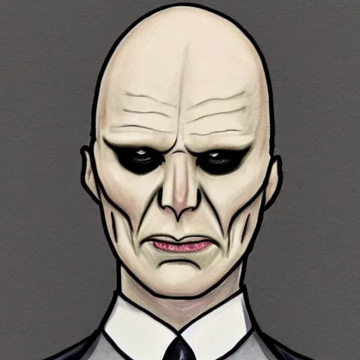 Image similar to courtroom sketch of lord voldemort