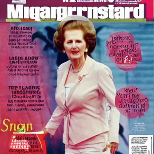 Image similar to margaret thatcher in rain on the cover of swimsuit illustrated