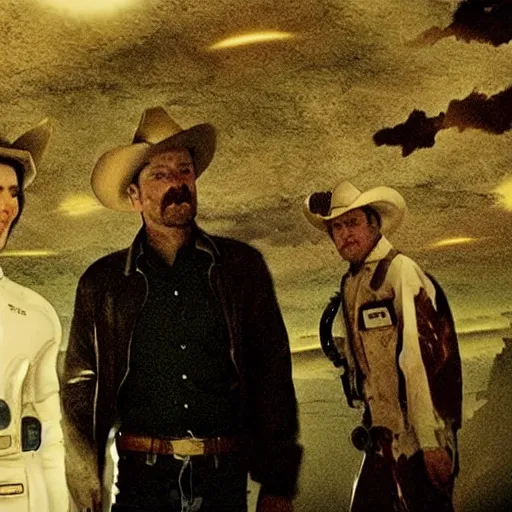 Image similar to a film still of \'interplanetary cowboys\' (2012)