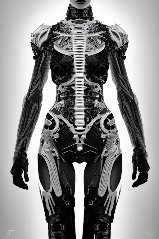 Prompt: beautifull anatomialy perfect cyberpunk woman model, wearing organic ceramic fractal armor, luxury materials, symmetrical, cinematic, elegant, professional studio light, real dlsr photography, sharp focus, 4 k, ultra hd, sense of awe, high fashion