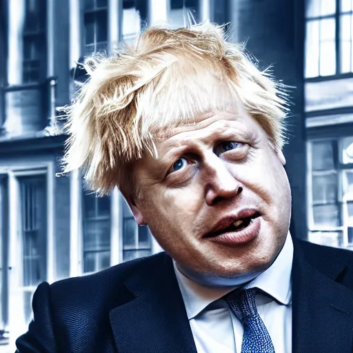 Prompt: Boris Johnson with Queen of Englands body, realistic artstyle, wide shot, dramatic lighting, octane render, hyperrealistic, high quality, highly detailed, HD, beautiful, cinematic, 8k, unreal engine, facial accuracy, symmetrical