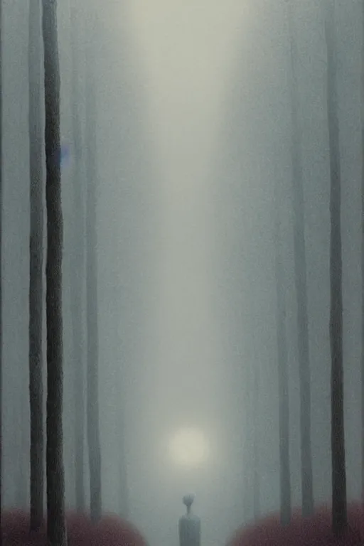 Prompt: Artwork by Quint Buchholz of the cinematic view of the Ghastly Forest of Insanity.