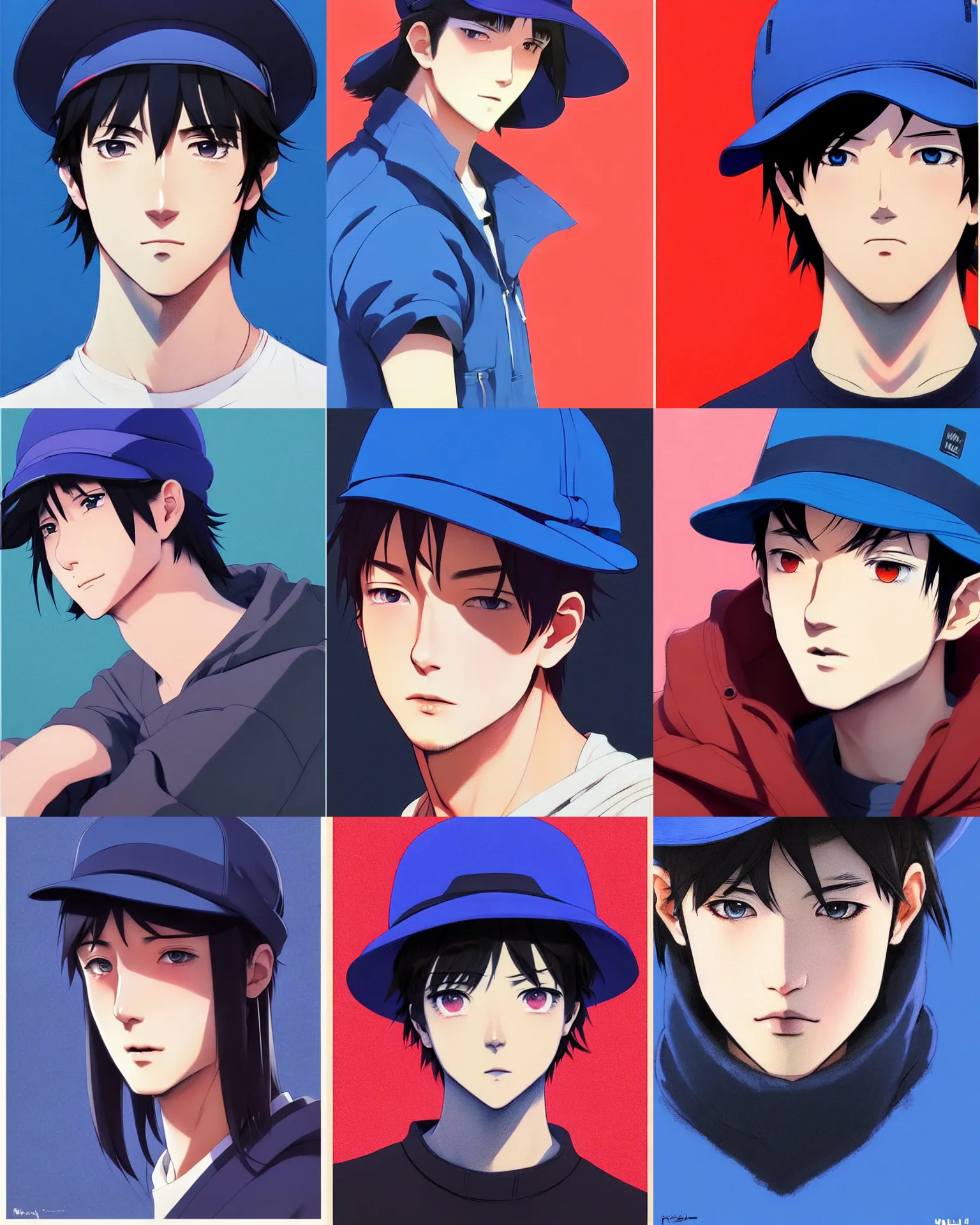 Prompt: male with blue hat | | very very anime!!!, fine - face, audrey plaza, realistic shaded perfect face, fine details. anime. realistic shaded lighting poster by ilya kuvshinov katsuhiro otomo ghost - in - the - shell, magali villeneuve, artgerm, jeremy lipkin and michael garmash and rob rey