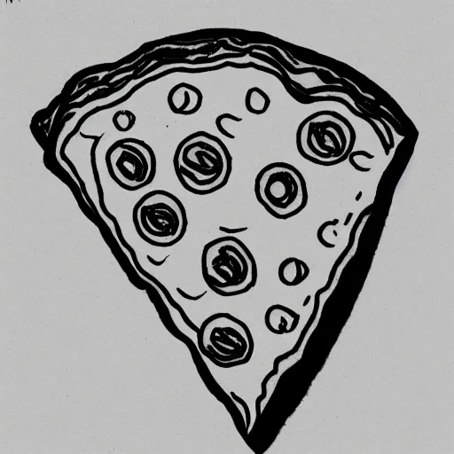 Prompt: 5 year olds drawing of a pizza slice