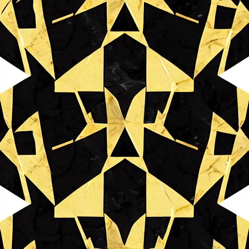 Prompt: Art Deco Geometric pattern, gold, white marble, high resolution, black marble