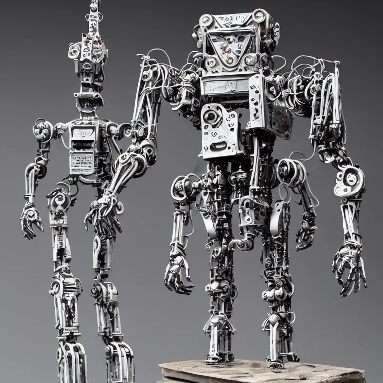 Prompt: nft - collectible of superrare : an intricate and extremely detailed sculpture of a robot