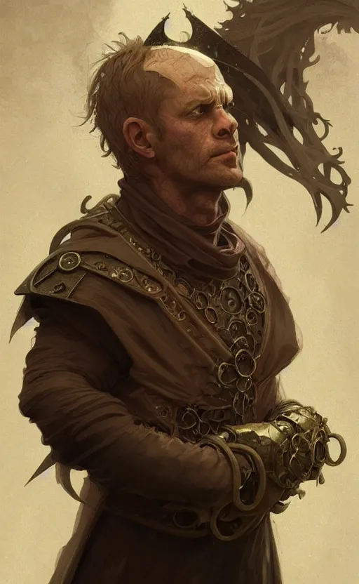 Image similar to a portrait of sandman, a medieval alchemist, concept art, deep focus, intricate, highly detailed, digital painting, artstation, matte, sharp focus, illustration, art by greg rutkowski and alphonse mucha