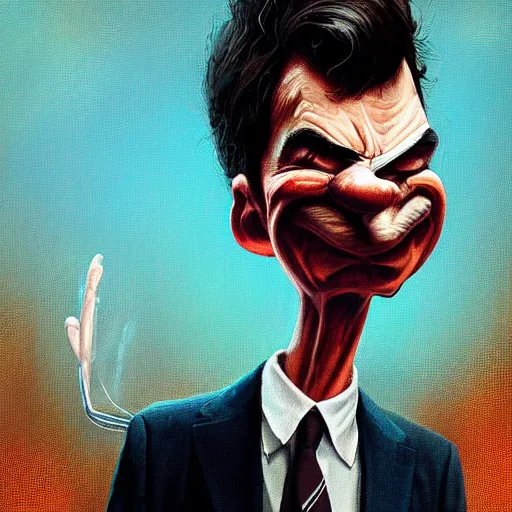 Image similar to portrait of mr. bean as roger rabbit painted by greg rutkowski