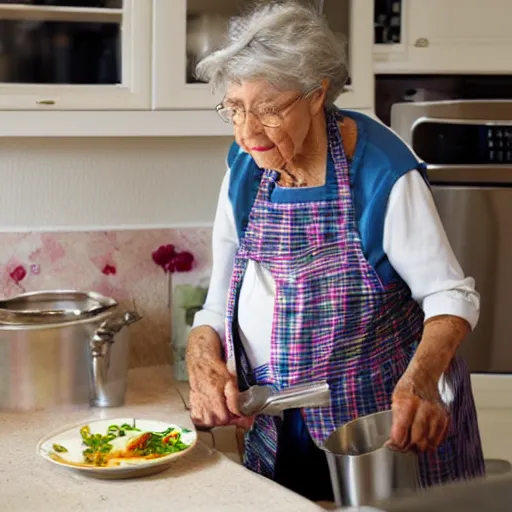 Prompt: grandma in the kitchen