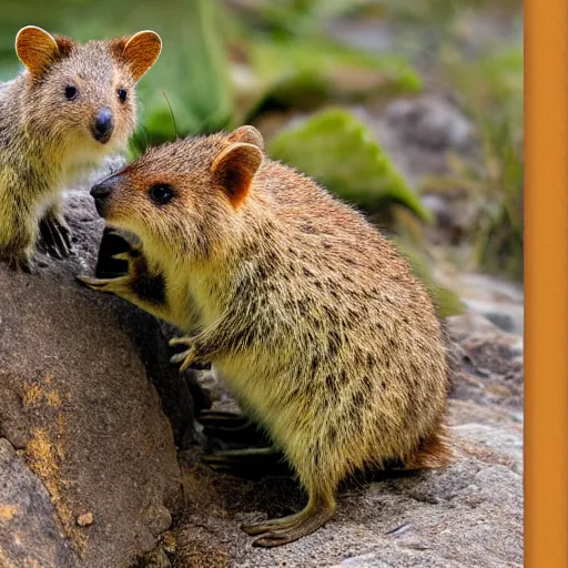 Image similar to a stereoscopic photograph of a quokka