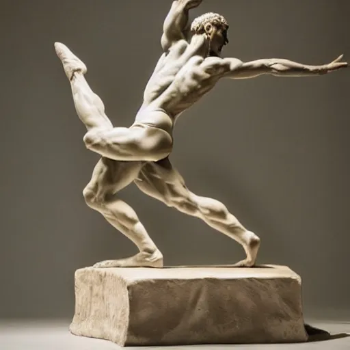 Image similar to a dancer made of wet clay, motion blur, cinematic light, by michelangelo, beautiful dreamy lighting,