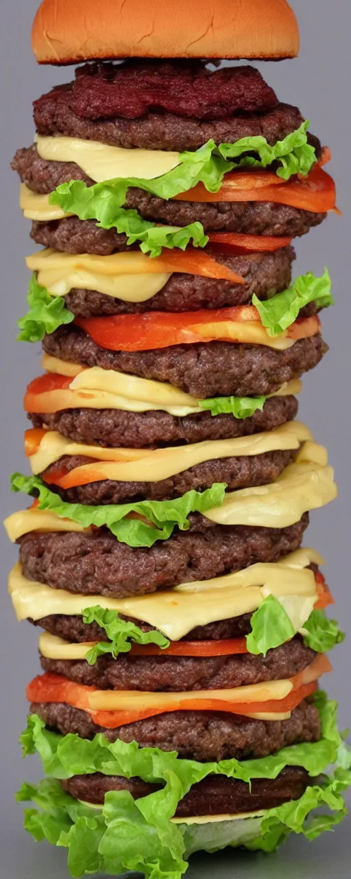 Image similar to the tallest hamburger of many layers