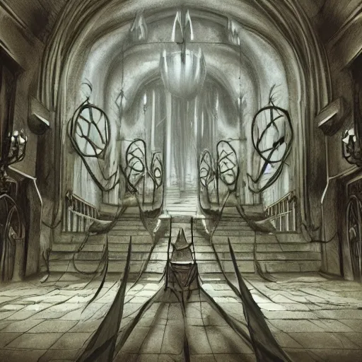 Image similar to eldritch legislature, fantasy illustration, realistic