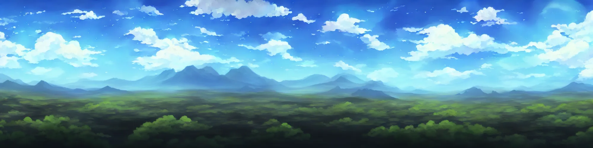 Image similar to panorama view of the sky. matte painting, anime, studio ghibli. professional digital painting, artstation, concept art, smooth, beautiful, cinematic