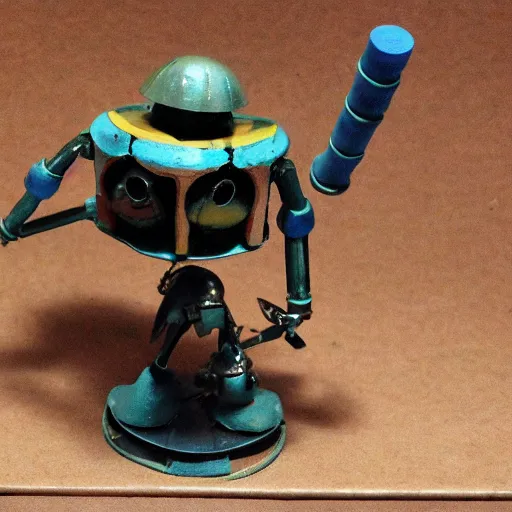 Image similar to E.M. Pino, miniature anti-bot machine created by Ziggy, the former Demon King