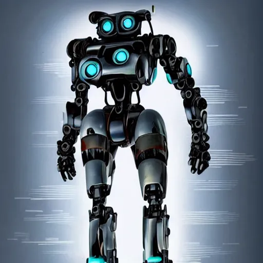 Image similar to a _ full _ body _ shot _ of _ an _ imposing _ cyborg mecha gorrila modeled _ after _ a _ futuristic solar punk technology mecha suit _ with _ glowing _ eyes _ with _ glowing _ eyes _ looking _ into _ the _ camera _ android _ cyborgglowin - h _ 9 4 0