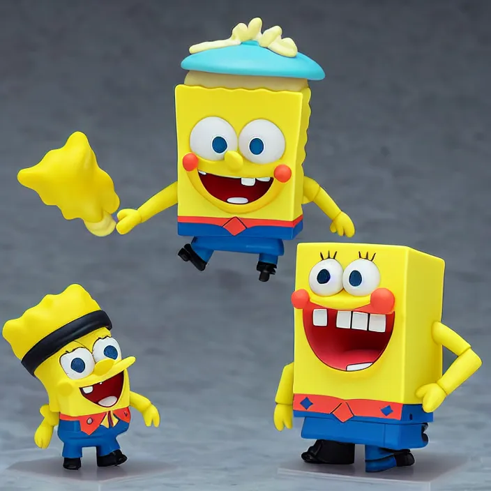 Prompt: spongebob, an anime nendoroid of spongebob, figurine, detailed product photo