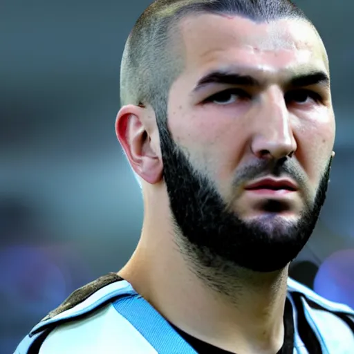 Image similar to benzema with cyberpunk style