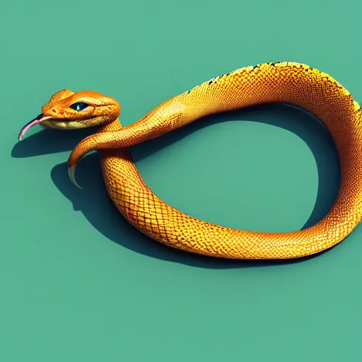 Image similar to a snake morphed with a chicken, high quality, octane render