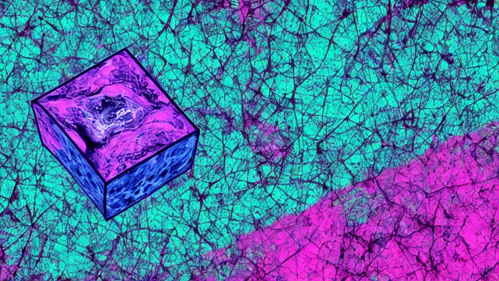 Image similar to inverted colors high - pitched pathology cube ( s ) in nature