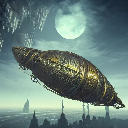 Prompt: enormous flying city in a faberge egg, sky, steampunk, fantasy art, masterpiece, hugh ferriss, unreal engine 5, peder balke