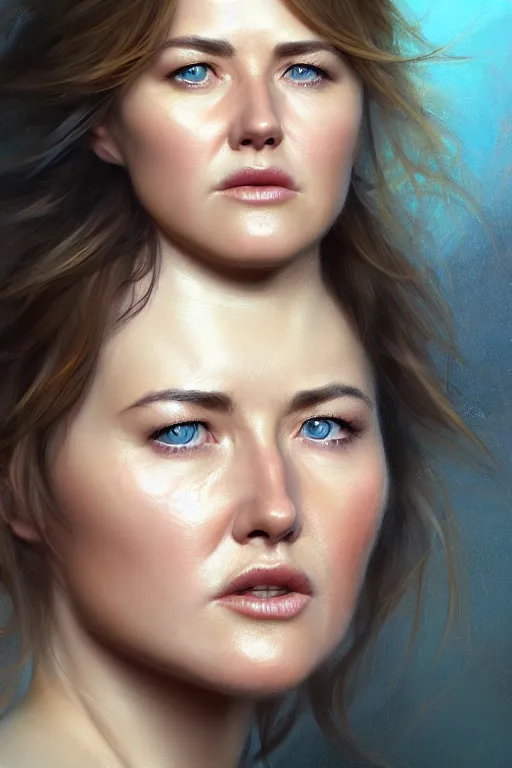 Image similar to ultra detailed close up facial portrait of 2 0 year old lucy lawless, extremely detailed digital painting, in the style of fenghua zhong and ruan jia and jeremy lipking and peter mohrbacher, mystical colors, rim light, beautiful lighting, 8 k, stunning scene, raytracing, octane, trending on artstation