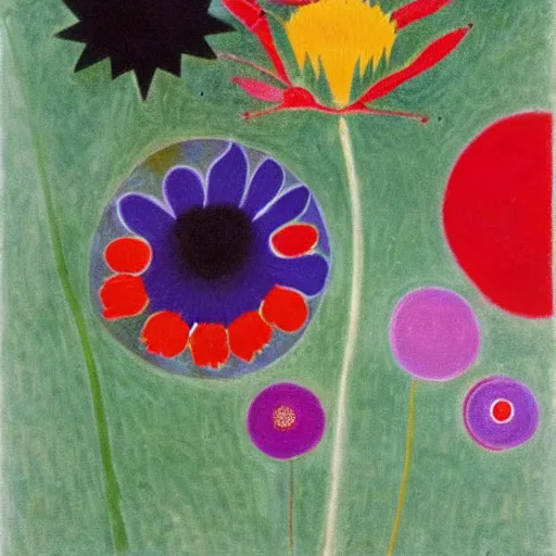 Prompt: wildflowers by Hilma af Klint, Kazimir Malevich